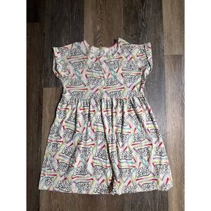 Pink Floyd Dress Kids Size M 7/8 White Good All Over Print Rock Band Tee